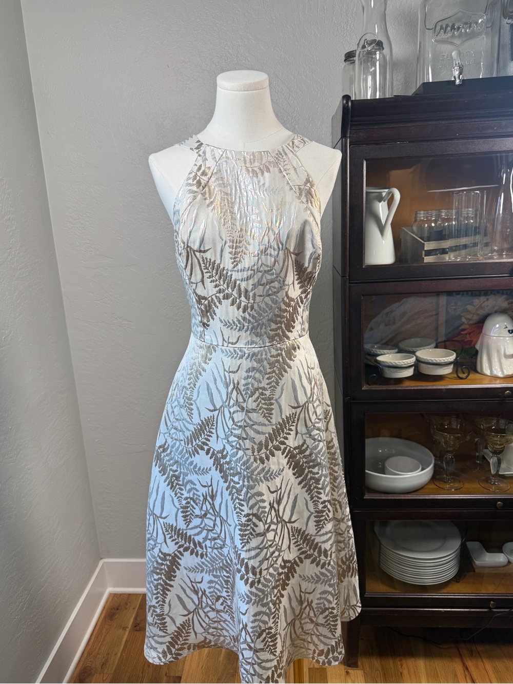 Eva by Eva Franco Metallic Brocade Fit & Flare Cocktail Dress Size 12